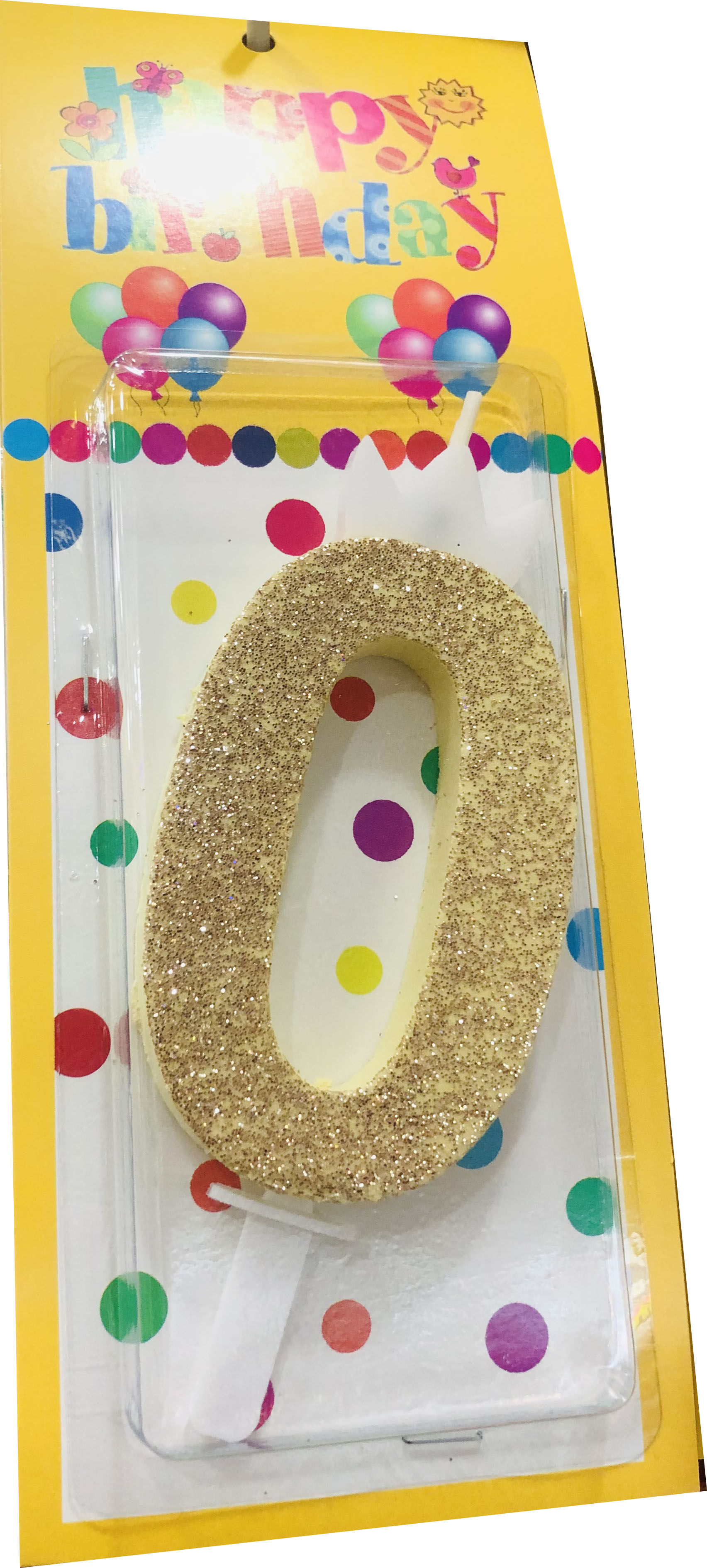 ოქროსფერი ბრჭყვიალა ციფრის სანთლები