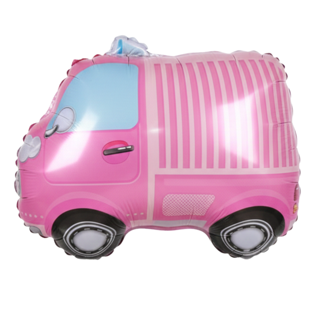 ვარდისფერი მანქანის ბუშტი, 50*60სმ