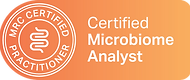 A badge that shows my clinicians are certified to analyse the microbiome and are certified to anayse/intepre gut health tests