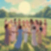 A circle of 20 women trans, lgbtqia, hetero, mothers, professionals, mystics, young and ol