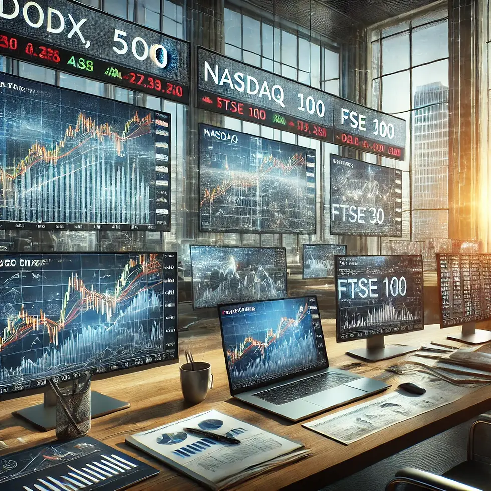 Diw Jones, Nasdaq, S&P 500, FTSE 100, DAX 30