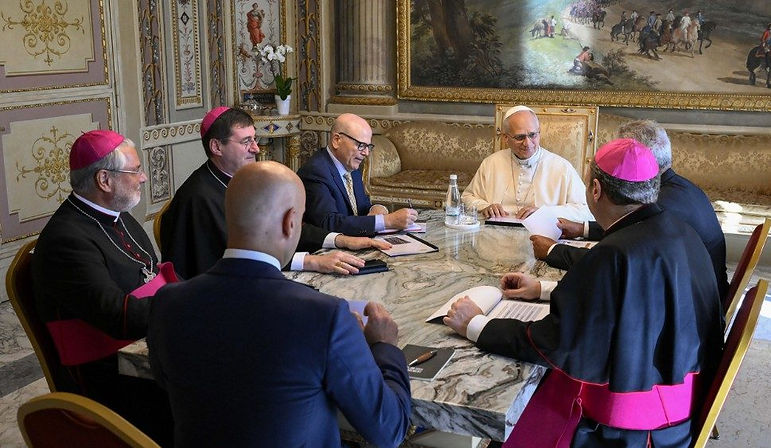 Pope receives the oversight commission of the ‘House for the Relief of Suffering’ 8.31.202