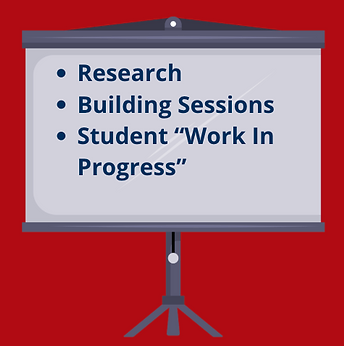 Types of sessions include research, building sessions, and student work in progress.