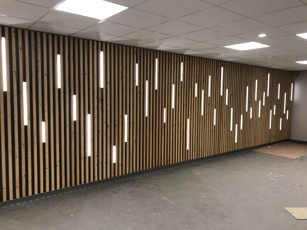 Habillage Mural avec incorporation de luminaires