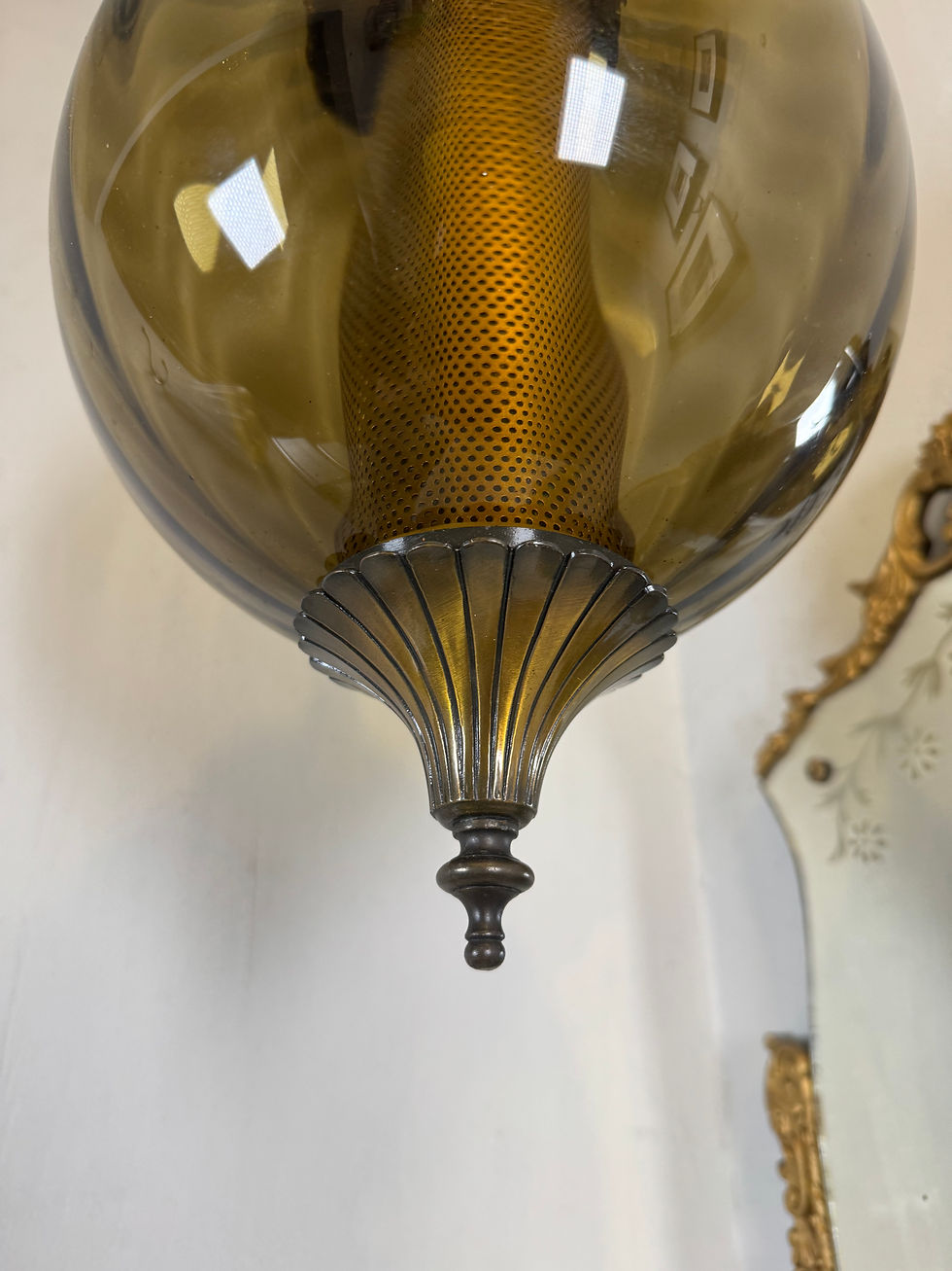 Thumbnail: Mid-Century Smoke Glass Hanging Lamp