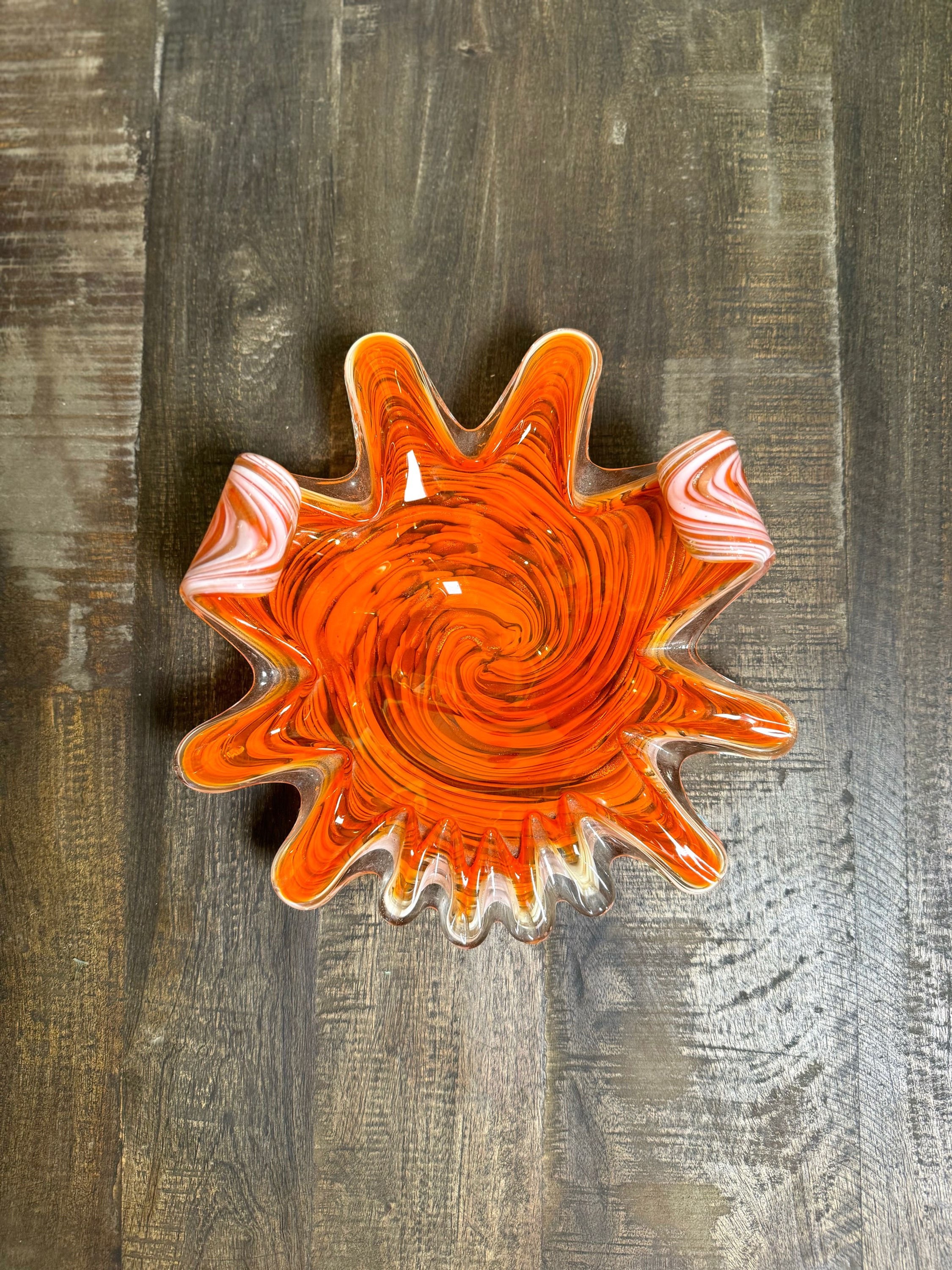 Mid-Century Orange Murano Art Glass