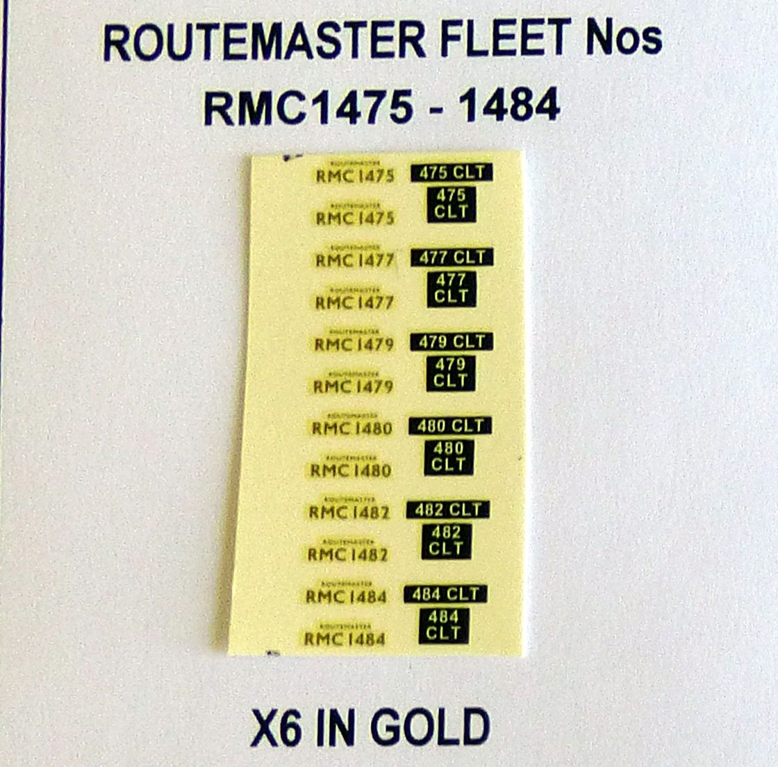 Gold RMC 1475, 1477, 1479, 1480, 1482, 1484