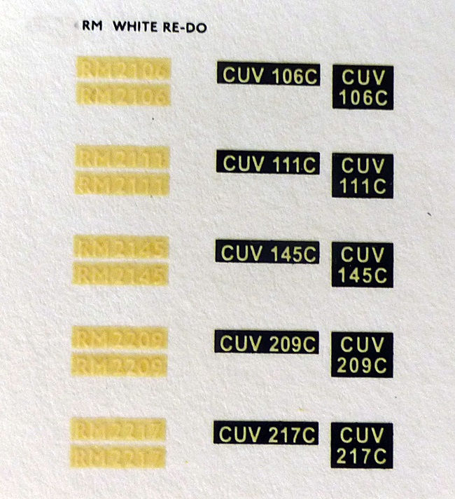 White RM2106, RM2111, RM2145, RM2209, RM2217