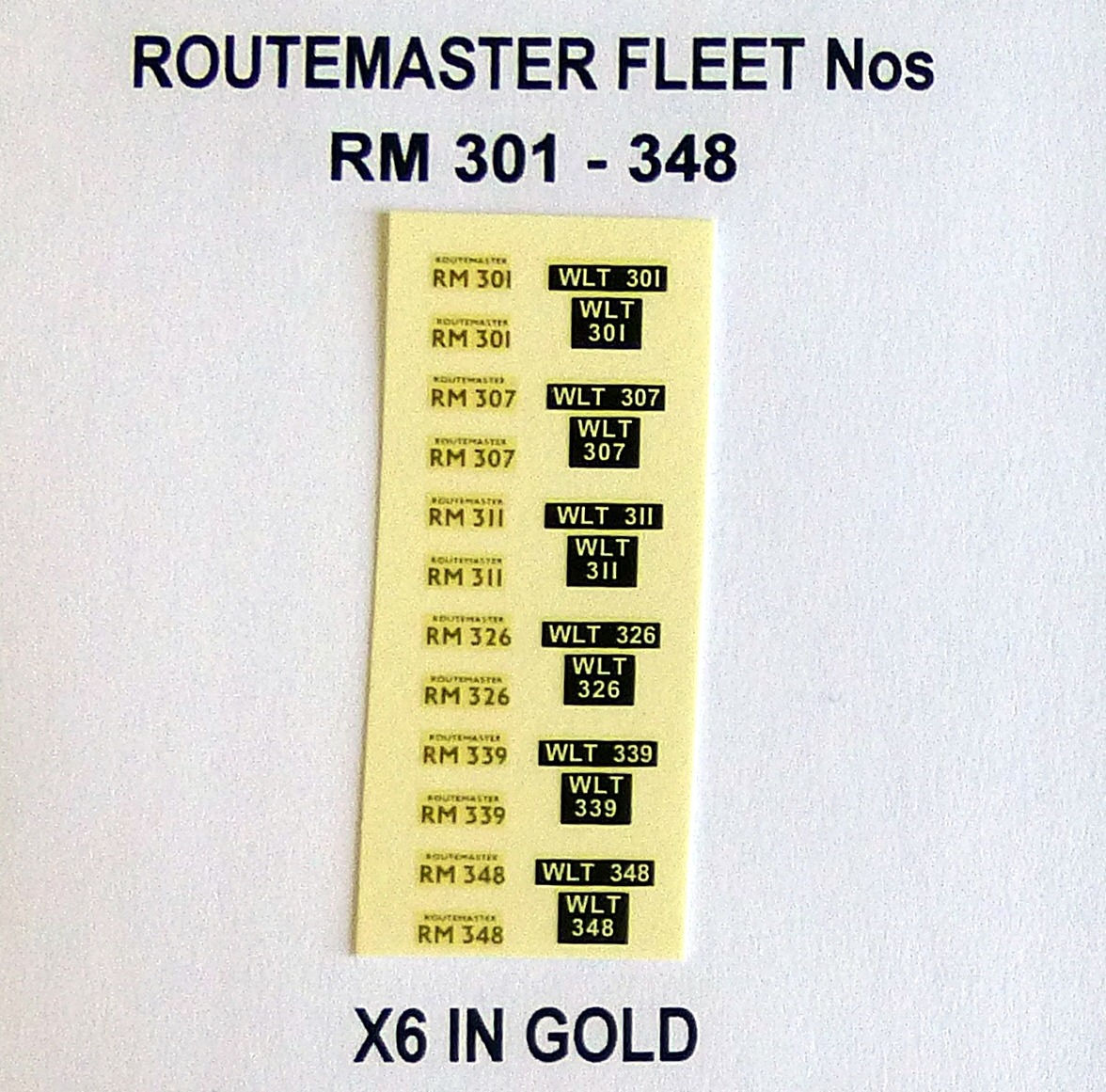 Gold RM 301, 307, 311, 326, 339, 348