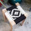 Miniature : tabouret tressé noir et blanc/repose pied/tabouret bas/tabouret charpoy/tabouret indien/meuble indien/meubles inde/banc inde