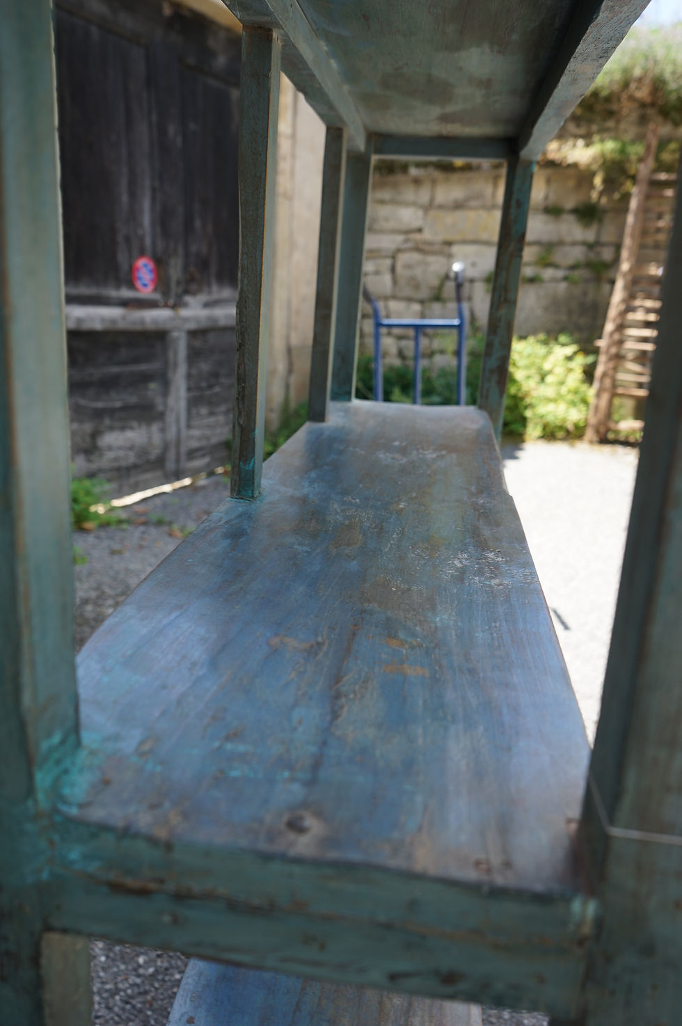 Miniature : meuble/Indien/patine/bleue/Figeac/Marcilhac/boutique/déco/ameublement/indus/industriel/étagère/bois/Paris/commode/casiers/