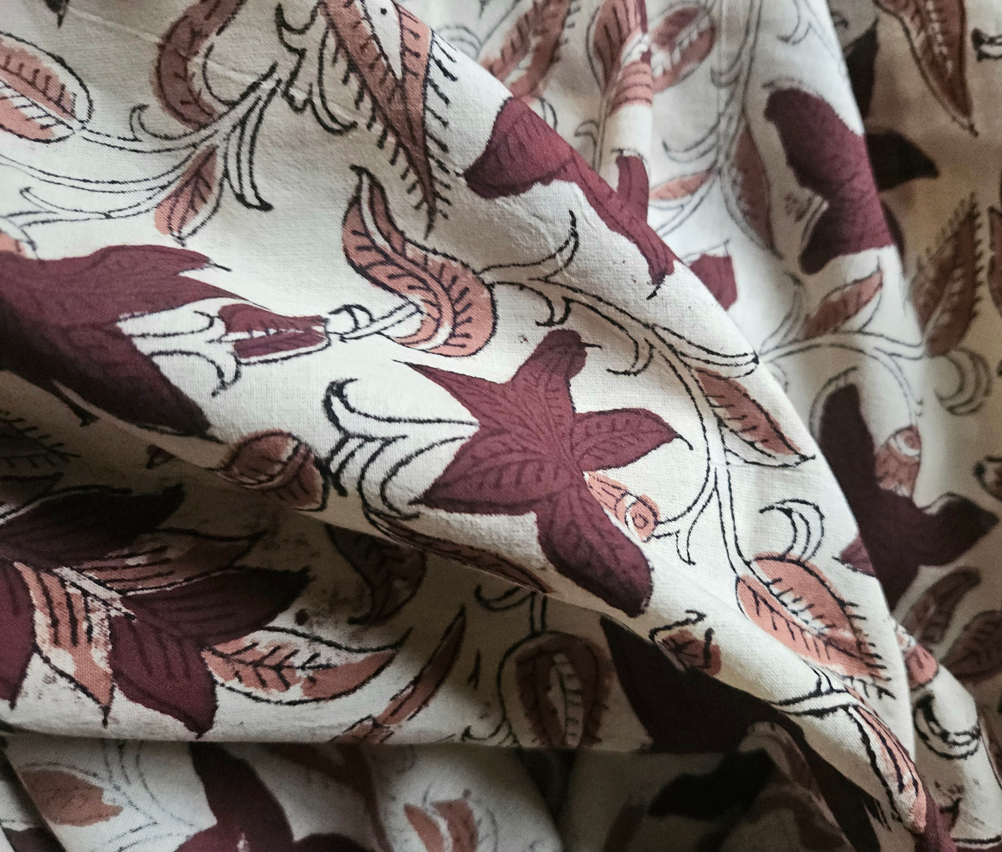 tissu indien au mètre/tissus au mètre/cotonnade/block print/tissu au mètre Figeac/tissu au mètre cahors/tissus kirane