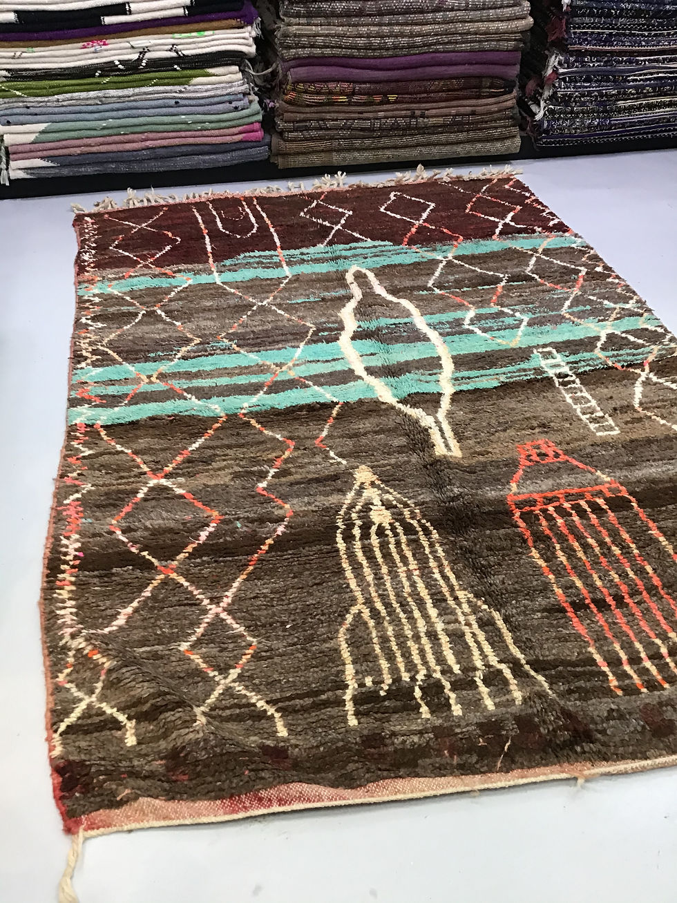 Miniature : tapis berbere/tapis collection caravane/tapis tableau/boujad/tapis la maison générale/tapis vintage Maroc/bouche route/azilal