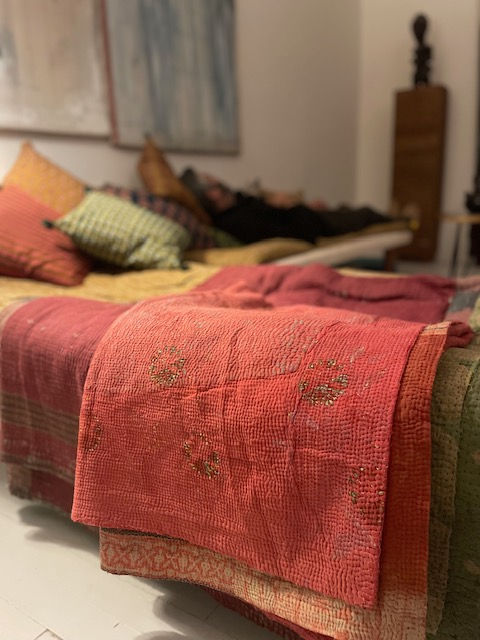 Thumbnail: quilt de hay/tissus caravane/plaid le comptoir général/tissus anciens inde/tissus vintage indiens/plaids jamini/jeté de lit