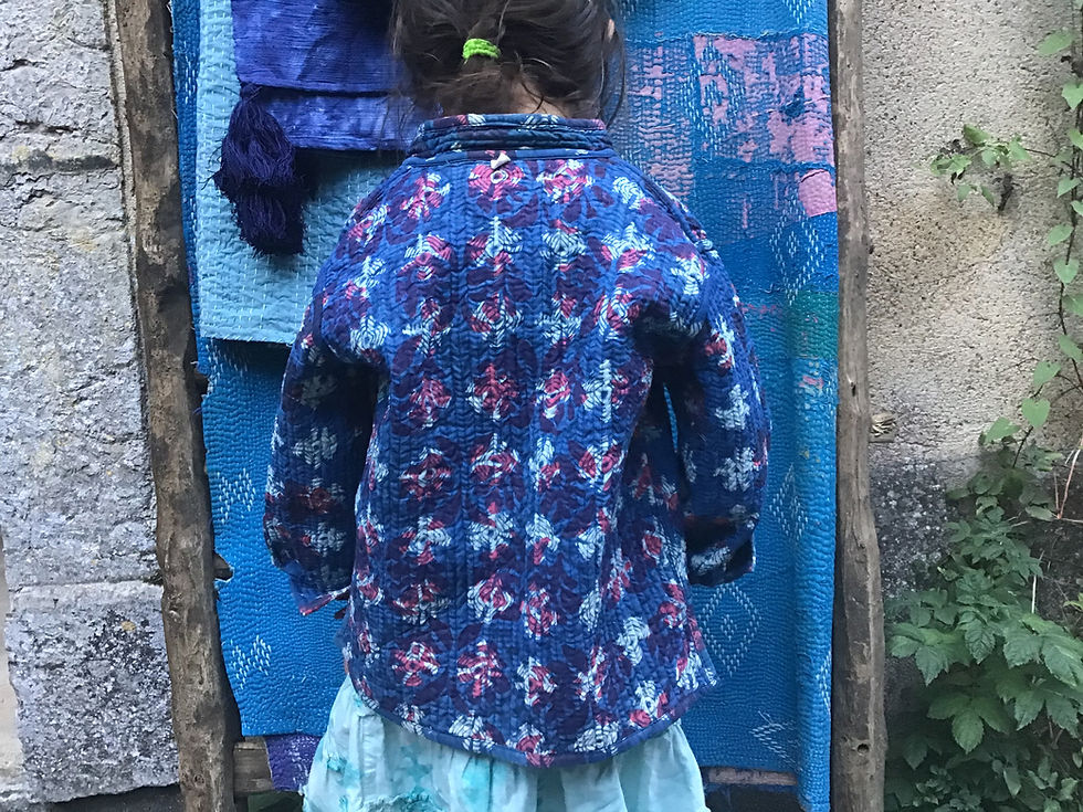 Thumbnail: veste indienne/veste traditionnelle indienne surpiquée/veste inde/veste surpiqée enfant/veste réversible