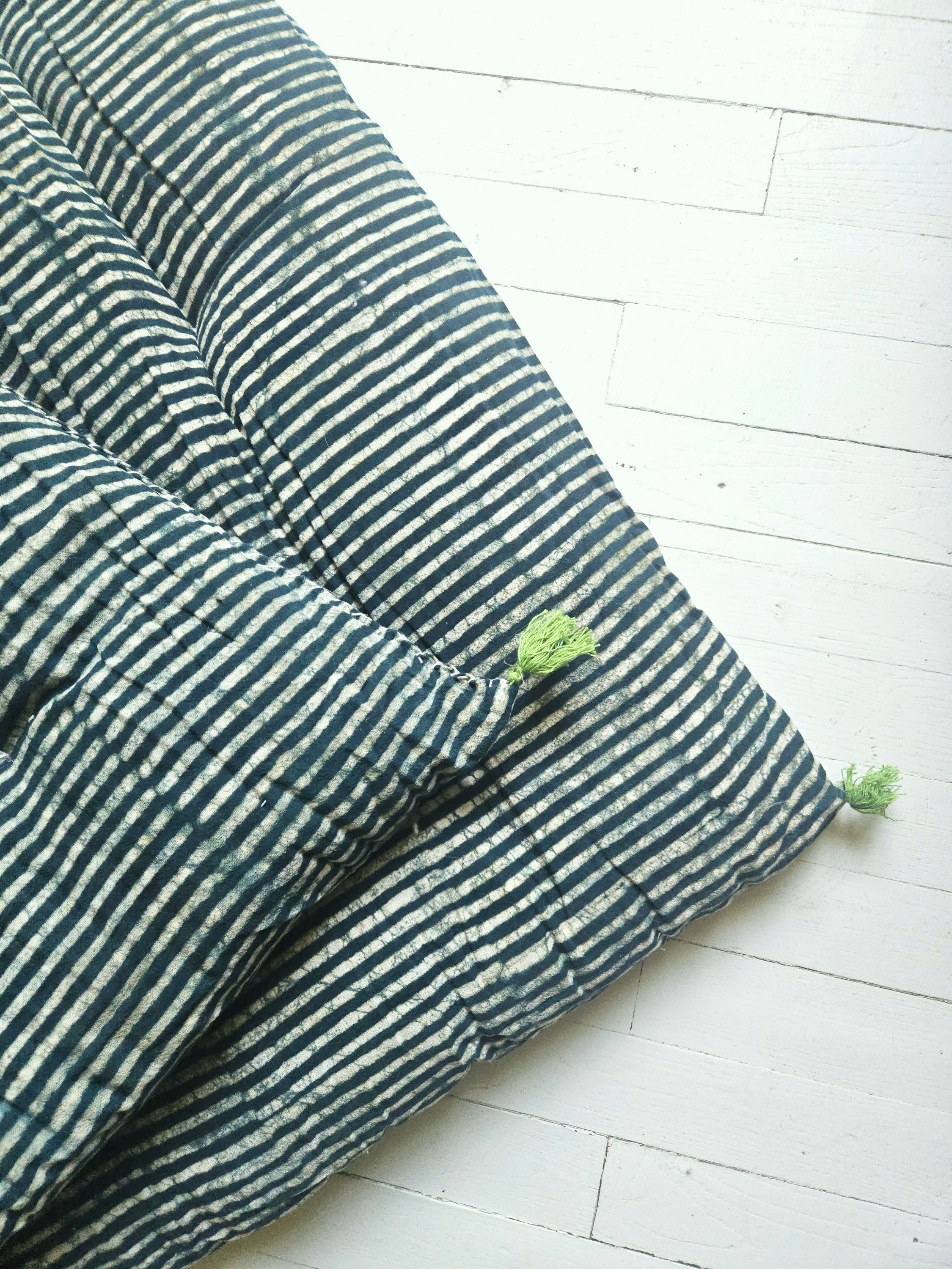 Matelas  rayé vert/matelas coton bio/matelas de sieste/matelas motif/matelas souples/tapis méditation/matelas pour charpoy/