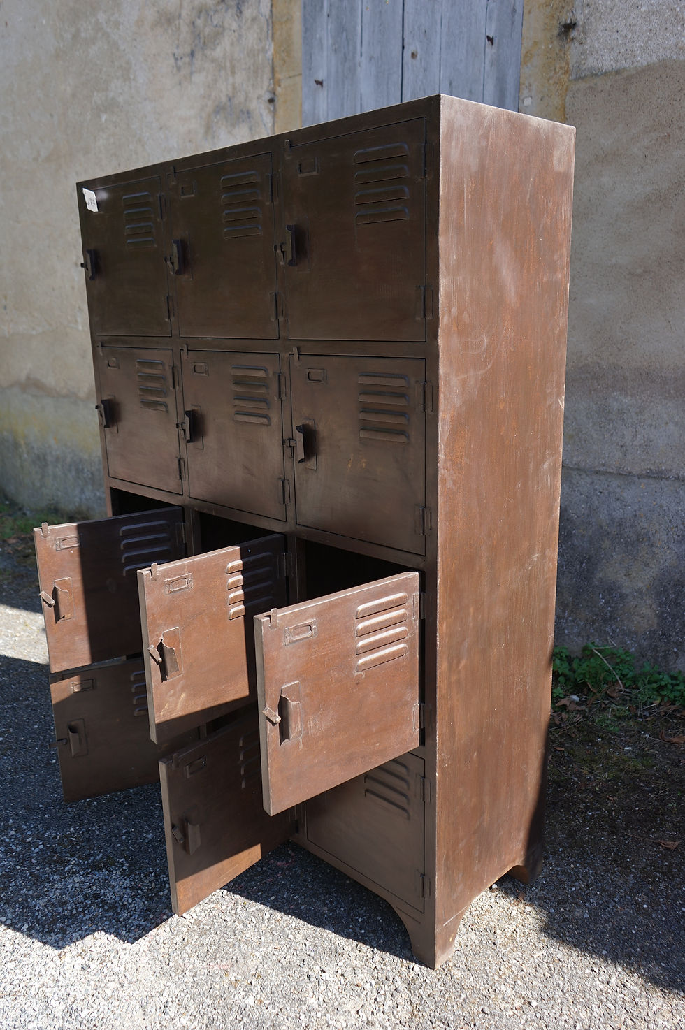 Miniature : brocante/Figeac/meuble/bois/indus/industriel/Inde/métier/armoire/casiers/Paris/jaylac/chatou/puces/clignancourt/Cahors/Lot