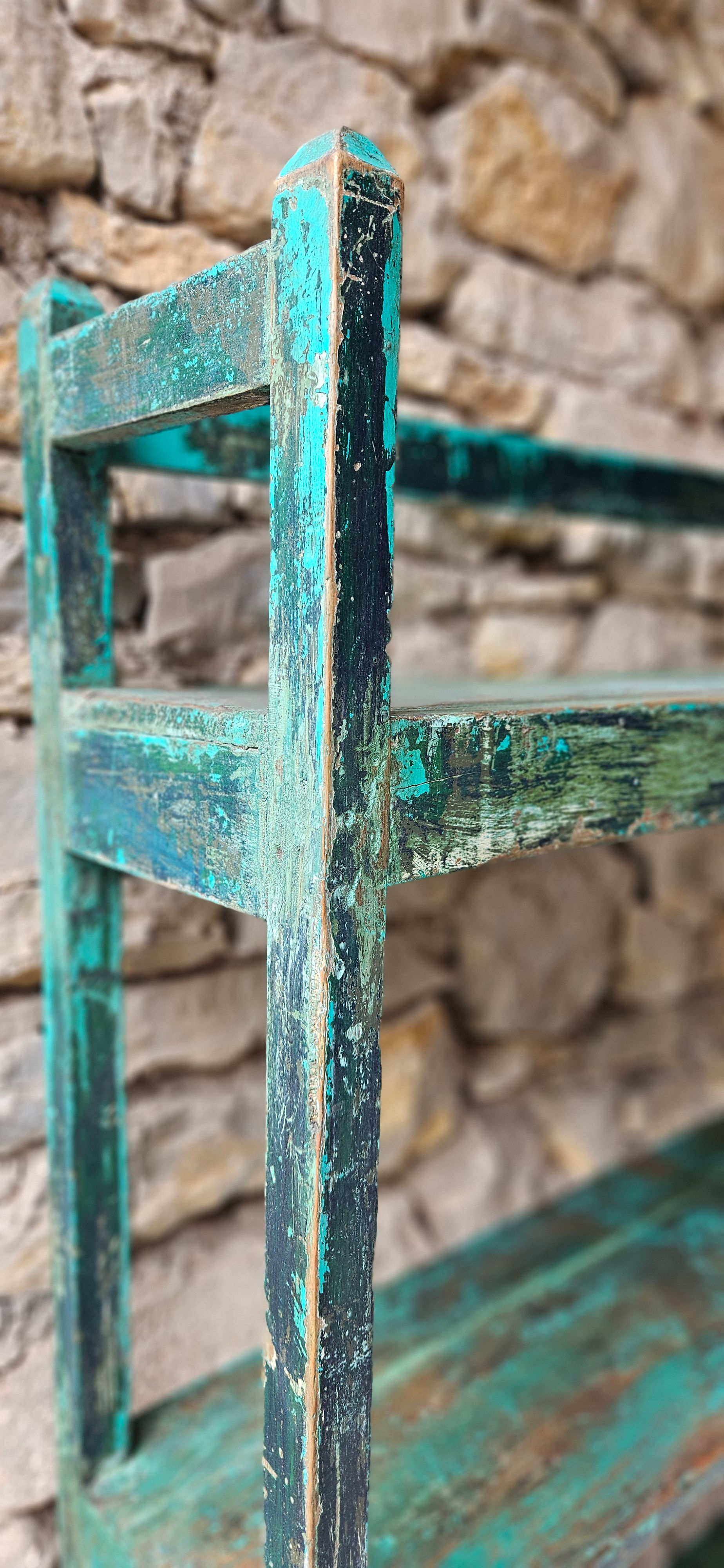 étagère patine verte indienne/brocante indienne Toulouse/brocante inde Paris/brocante Cahors/meubles indiens Toulouse/Figeac