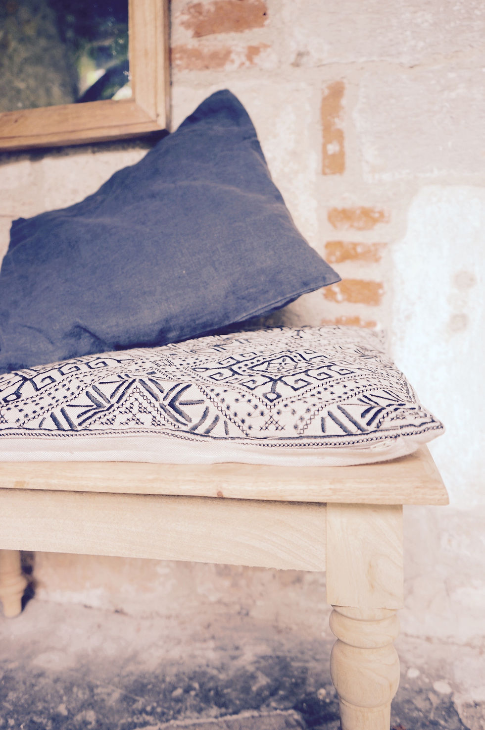 Miniature : banquette bois terrasse/banquette indienne bois/petite table basse bois/banquette bois indienne/table charpoy/table indienne/