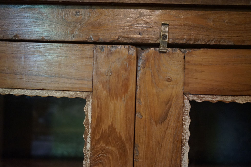 Miniature : Meuble bois avec vitrine n°119 tek