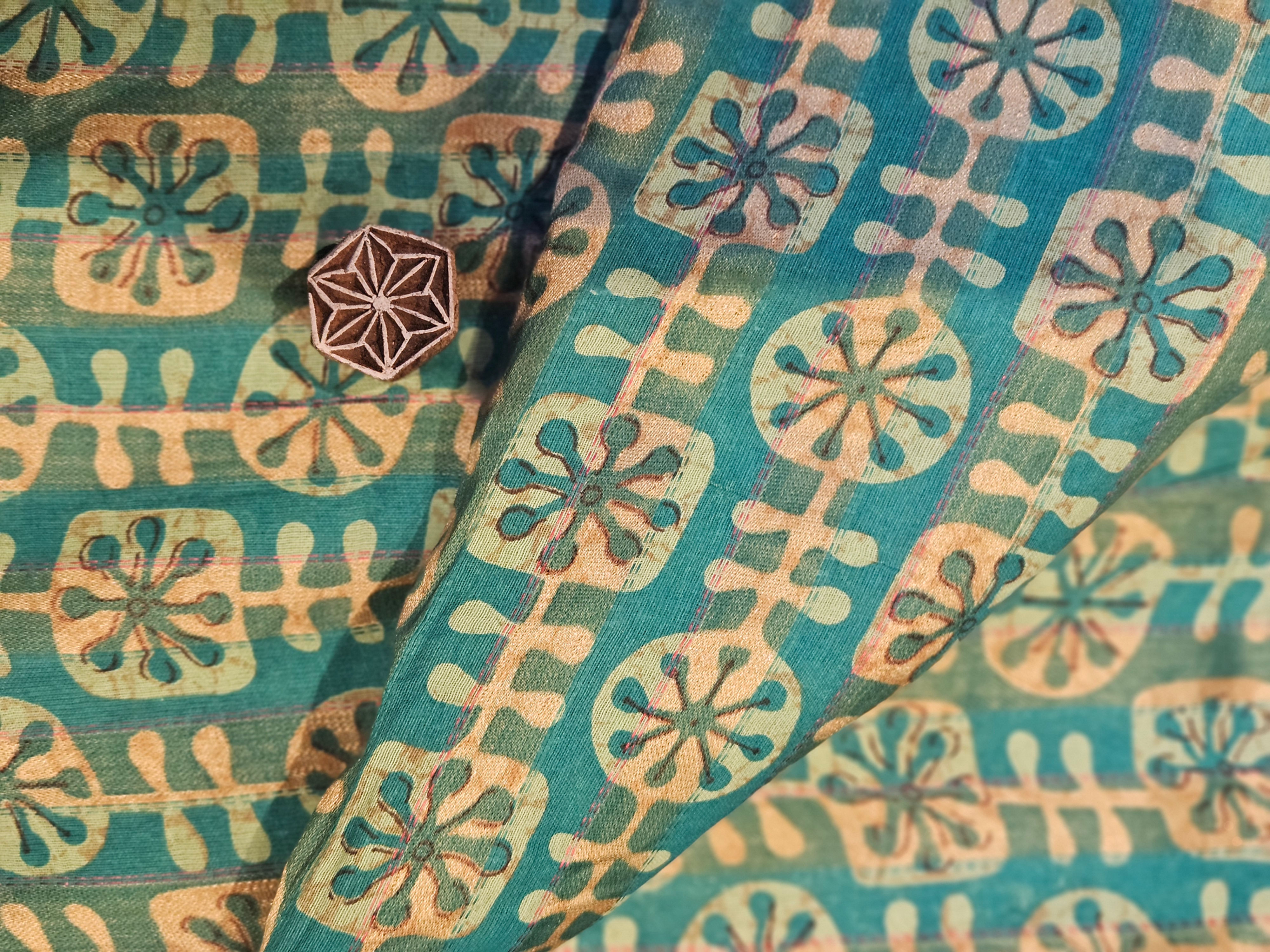 tissu au mètre vert indien/tissu au m indien/dupatta indien/tissu au mètre pour rideau/tissu avec filigrane/aix