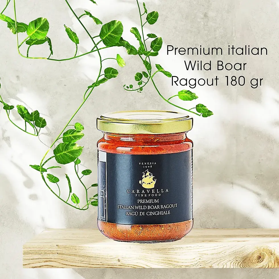 Thumbnail: Caravella Italian wild boar ragout 180 g — rich pasta sauce for Capellini pasta