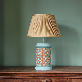 Hand Painted Lamp with Gold Leaf