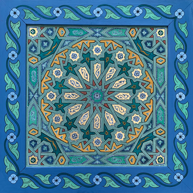 Twelve-Fold Rosette in Green Earth