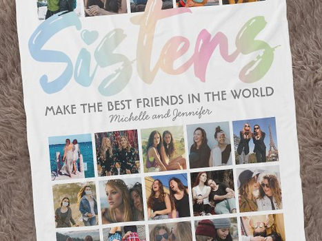 Best Price! Sisters Pastel Rainbow Photo Fleece Blanket