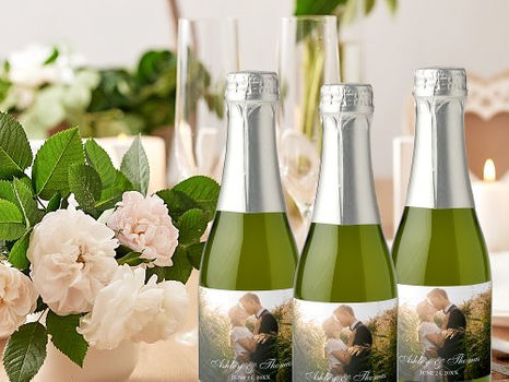 Top 5! Personalized Photo Wedding Mini Sparkling Wine Label