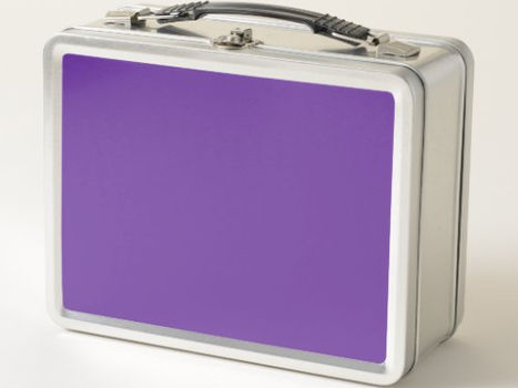 Best Price! Purple Heart Solid Color Metal Lunch Box