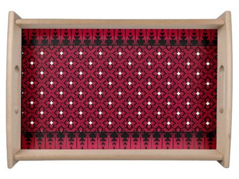 Hot Review! Palestinian Embroidery Tatreez printed design Serving Tray