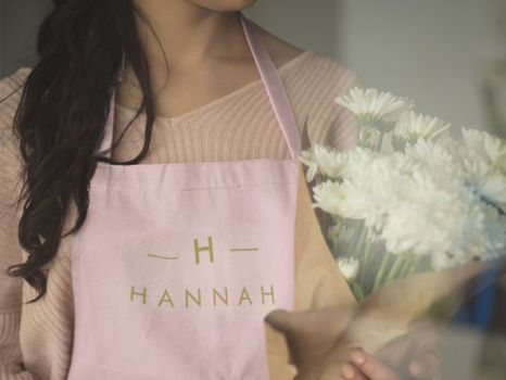 Best Price! Monogram Elegant Minimal Blush Pink and Gold Apron