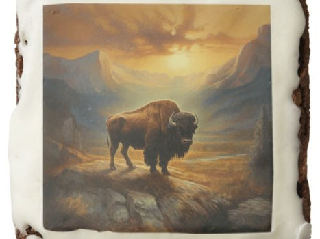 Best Price! Buffalo Bison Sunset Silhouette Brownie