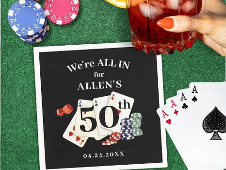 Best Deals! Birthday Casino Poker Vegas Personalized Napkins