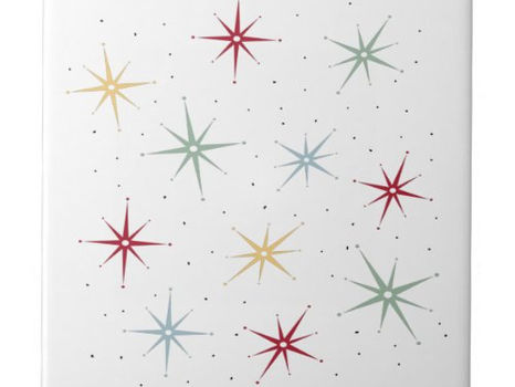 Hot Review! Funky Atomic Starbursts Mid Century 1950s Ceramic Tile