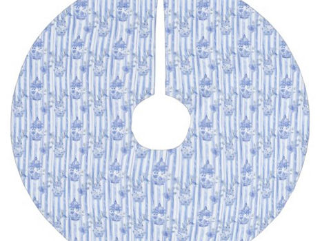 Best Deals! Grandmillennial Blue Chinoiserie Ginger Jar Brushed Polyester Tree Skirt