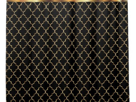 Hot Deals! Elegant Black and Gold Quatrefoil Patterns Shower Curtain