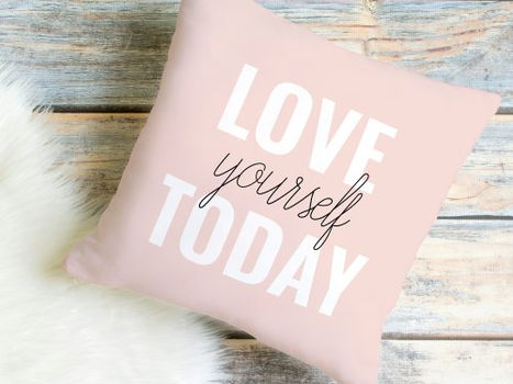 Top 5! Positive Love Yourself Today Pastel Pink Quote Outdoor Pillow