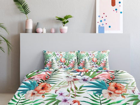 Best Price! Tropical Paradise Flamingo Flowers Leaves Pillowcase