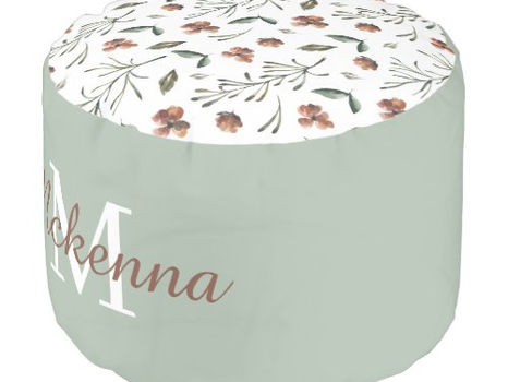 Review Watercolor Floral Round Pouf