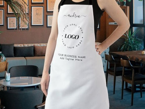 Top 10! Black White Custom Logo Business Professional Apro Apron