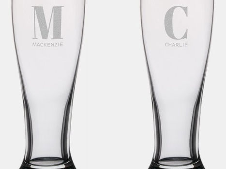 Best Price! Monogram Name Simple Pilsner Glass