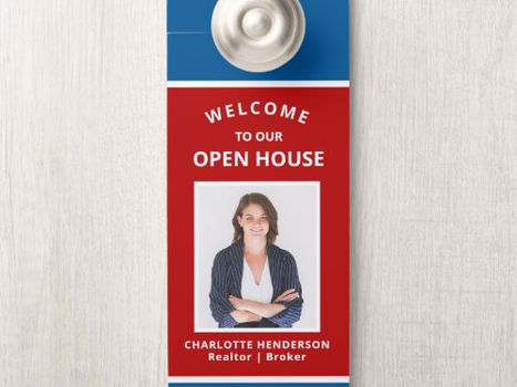 Best Deals! Welcome Open House Real Estate Agent Photo Door Hanger