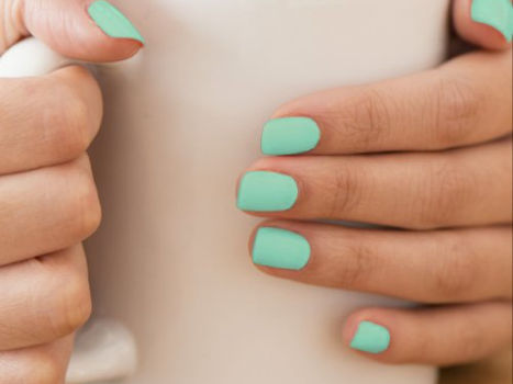Hot Deals! Custom Pastel Mint Solid Color Minimalist Minx Nail Art