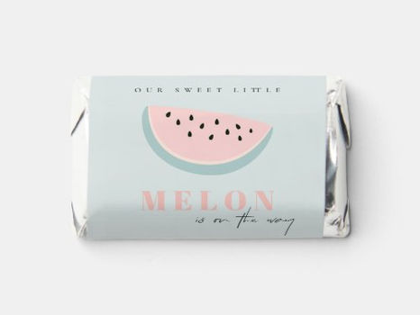 Big Deals! Cute Our Little Melon Blue Pastel Aqua Baby Shower Hershey's Miniatures