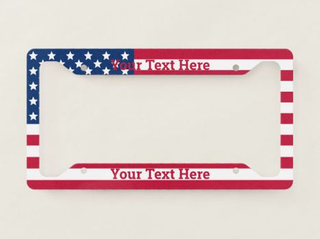 Hot Review! American Flag Personalized License Plate Frame