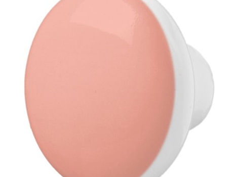 Review Salmon Colored Custom Round White Ceramic Knob