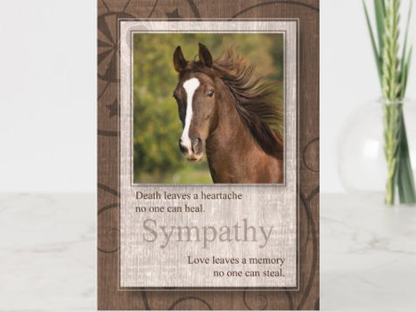 Top 10! Pet Sympathy Loss of a Horse Western Brown Card