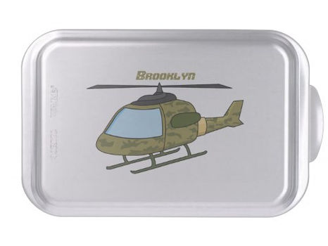 Big Deals! Cute army camoflage helicopter cartoon cake pan